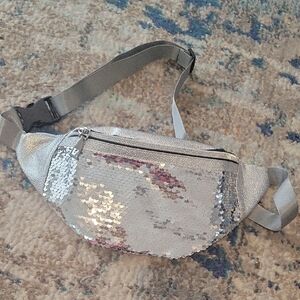 Silver Sequin Women's Belt Bag